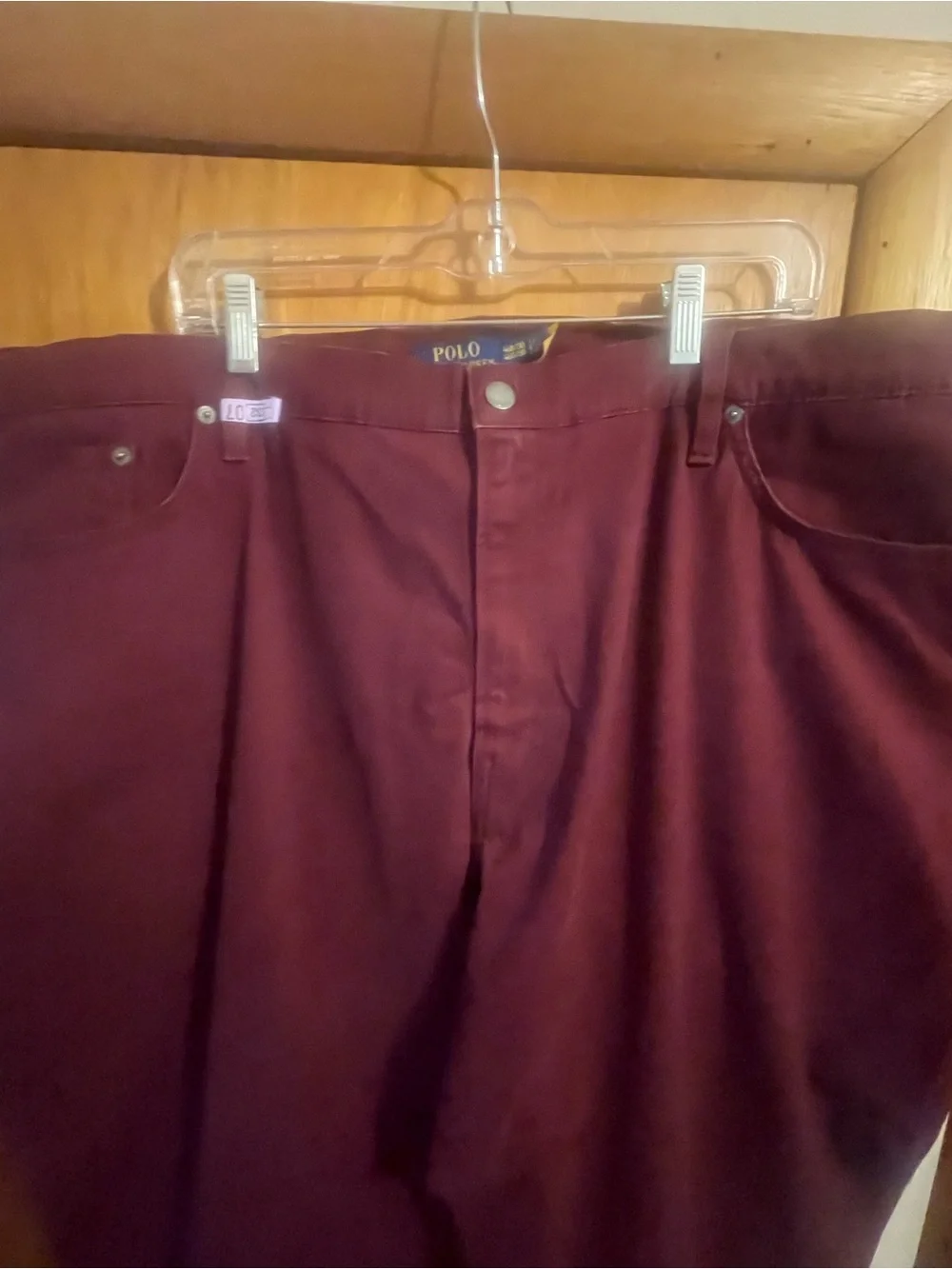 Polo Ralph Lauren Varick Slim Straight  Stretch Burgandy Jeans 46B/30